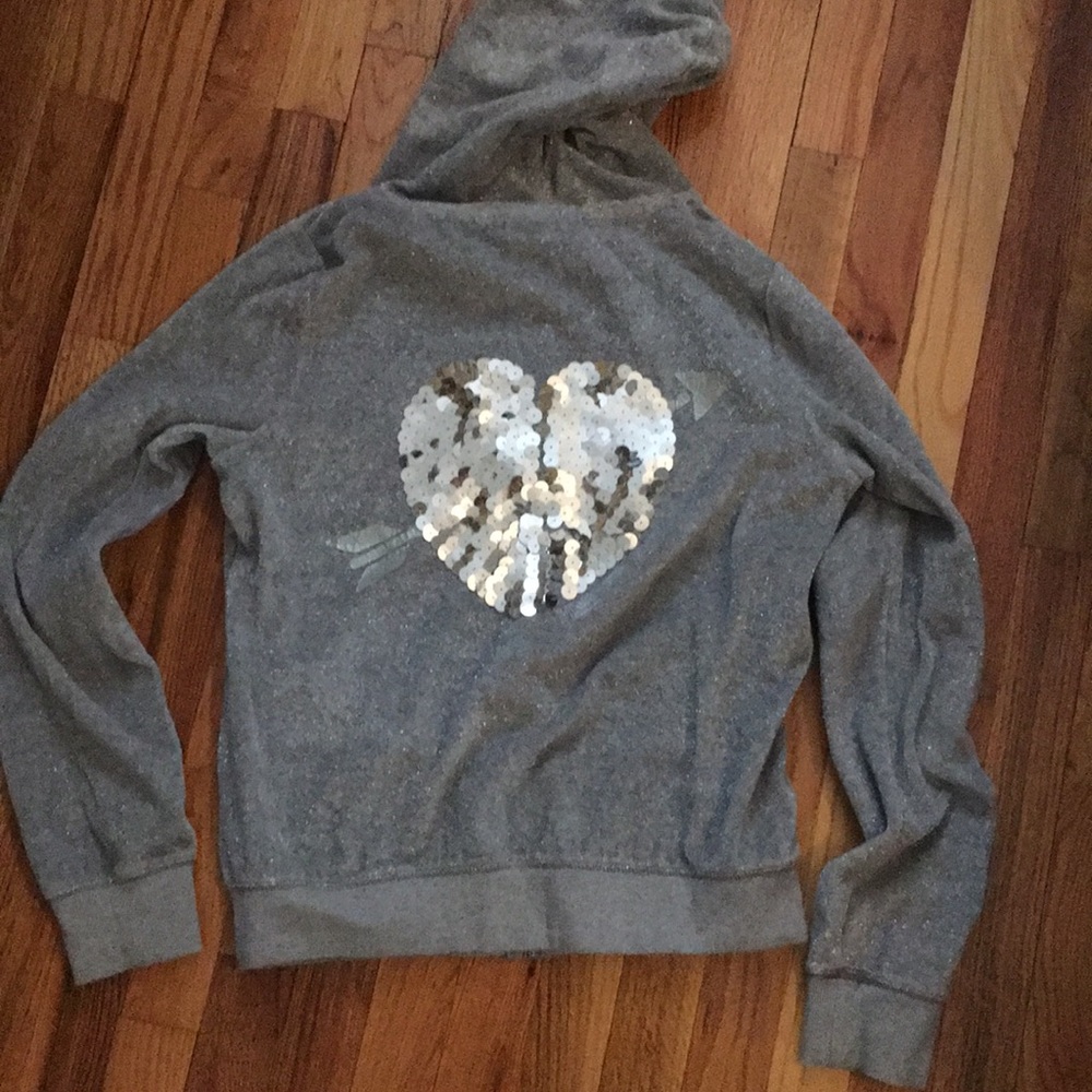 Pink - Victoria secret big sequenced heart hoodie